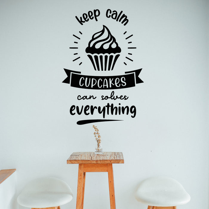 Vinyl Wall Decal Cupcakes Cake Baking Designs Quotes Bake Emblems Stickers Mural (g9035)