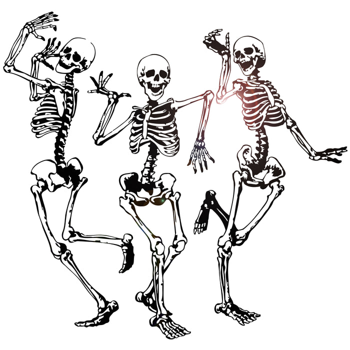 Vinyl Wall Decal Funny Dancing Skeletons Party Horror Halloween Stickers Unique Gift (982ig)