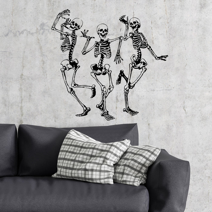 Vinyl Wall Decal Funny Dancing Skeletons Party Horror Halloween Stickers Unique Gift (982ig)