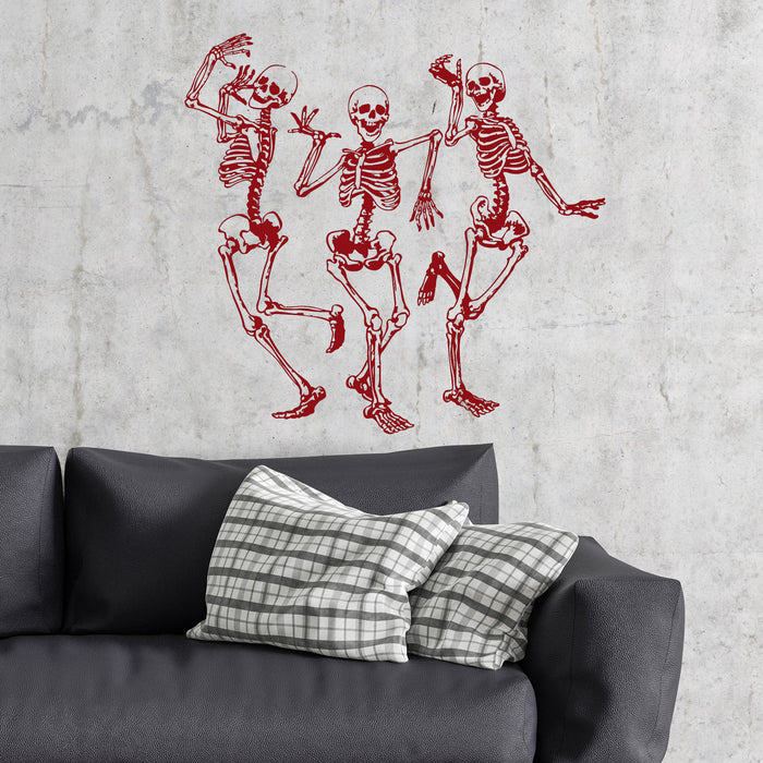 Vinyl Wall Decal Funny Dancing Skeletons Party Horror Halloween Stickers Unique Gift (982ig)