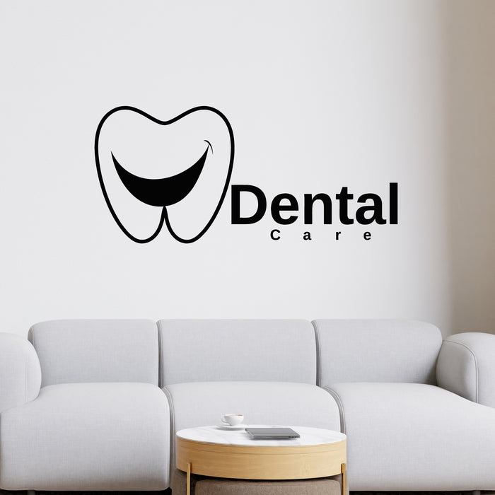 Vinyl Wall Decal Creative Dental Care Center Dentist Tooth Smiling Stickers Mural (L139)