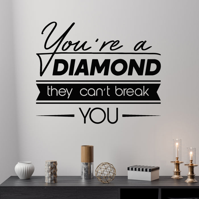 Vinyl Wall Decal Lettering Diamond Typographic Motivational Quotes Stickers Mural (g8893)