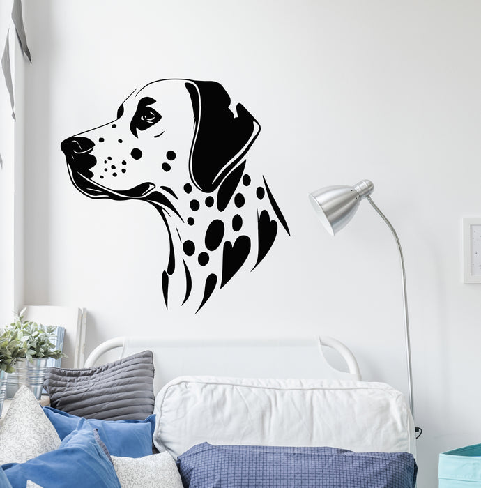 Vinyl Wall Decal Dalmatian Dog Head Pets Shop Vet Clinic Stickers Mural (g9181)