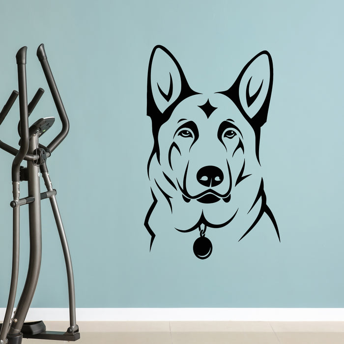 Vinyl Wall Decal Dog Head German Shepherd Pets Shop Decor Stickers Mural (g9211)