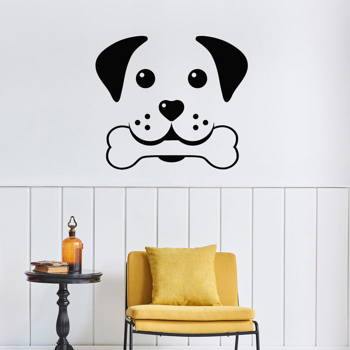 Vinyl Wall Decal Pets Healthcare Logo Pets Shop Dog Head Stickers Mural (g9275)
