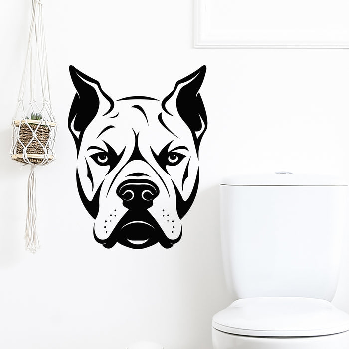 Vinyl Wall Decal Dog Pitbull Head Design Pets Animals Nursery Decor Stickers Mural (g9448)