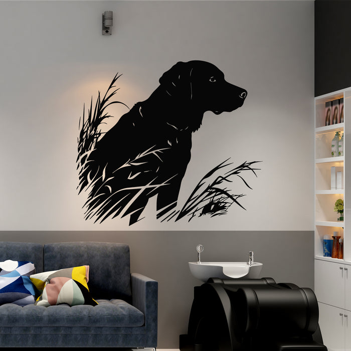 Vinyl Wall Decal Hunting Dog in the Grass Hunter Store Hobby Stickers Mural (g9631)