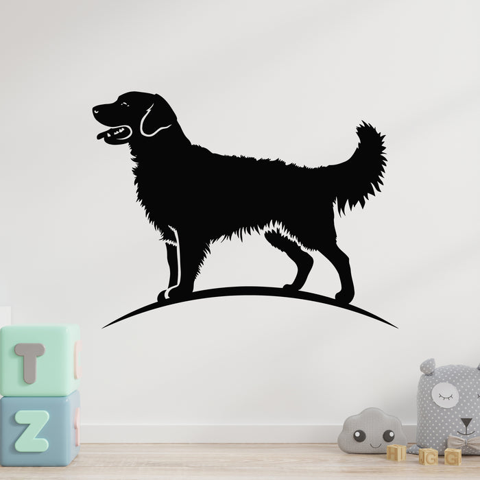 Vinyl Wall Decal Dog Silhouette Golden Retriever Pets Care Love Stickers Mural (g9693)