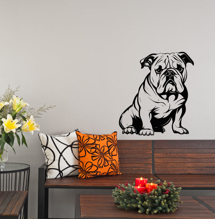 Vinyl Wall Decal Dog Shop Pets Care English Bulldog Home Animal Stickers Mural (g9707)