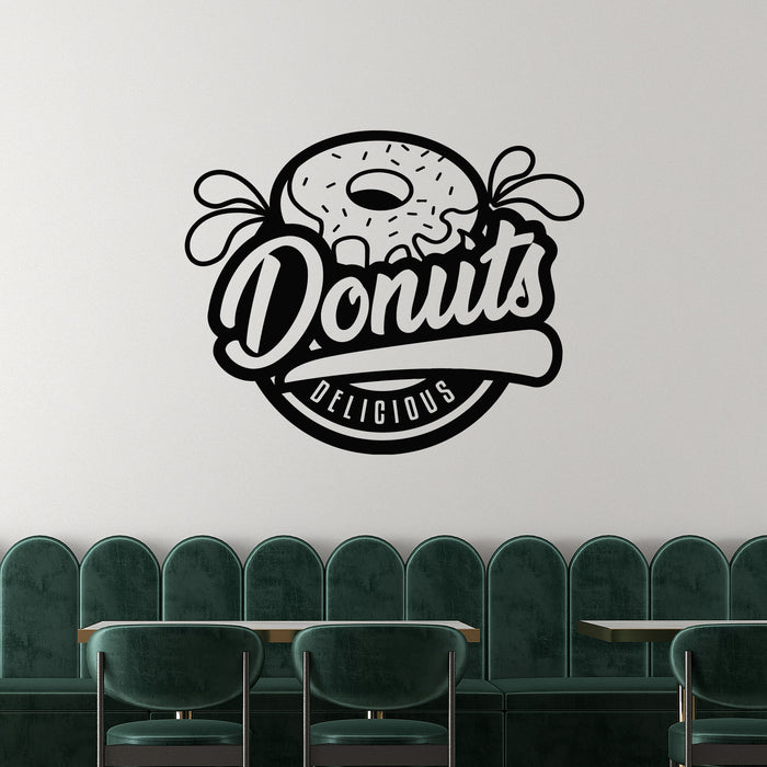 Vinyl Wall Decal Word Delicious Donuts Lettering Tasty Cafe Stickers Mural (g9556)