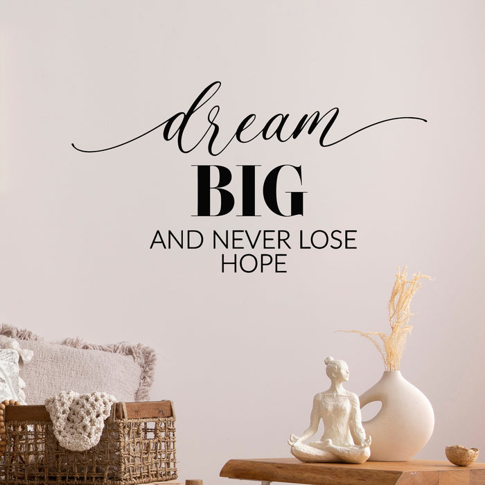 Vinyl Wall Decal Inspire Quote Words Dream Big Lettering Stickers Mural (g8853)