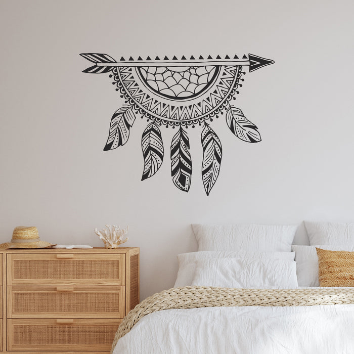 Vinyl Wall Decal Dream Catcher Arrow Dreamcatcher Ethnic Bedroom Stickers Unique Gift (ig4908)