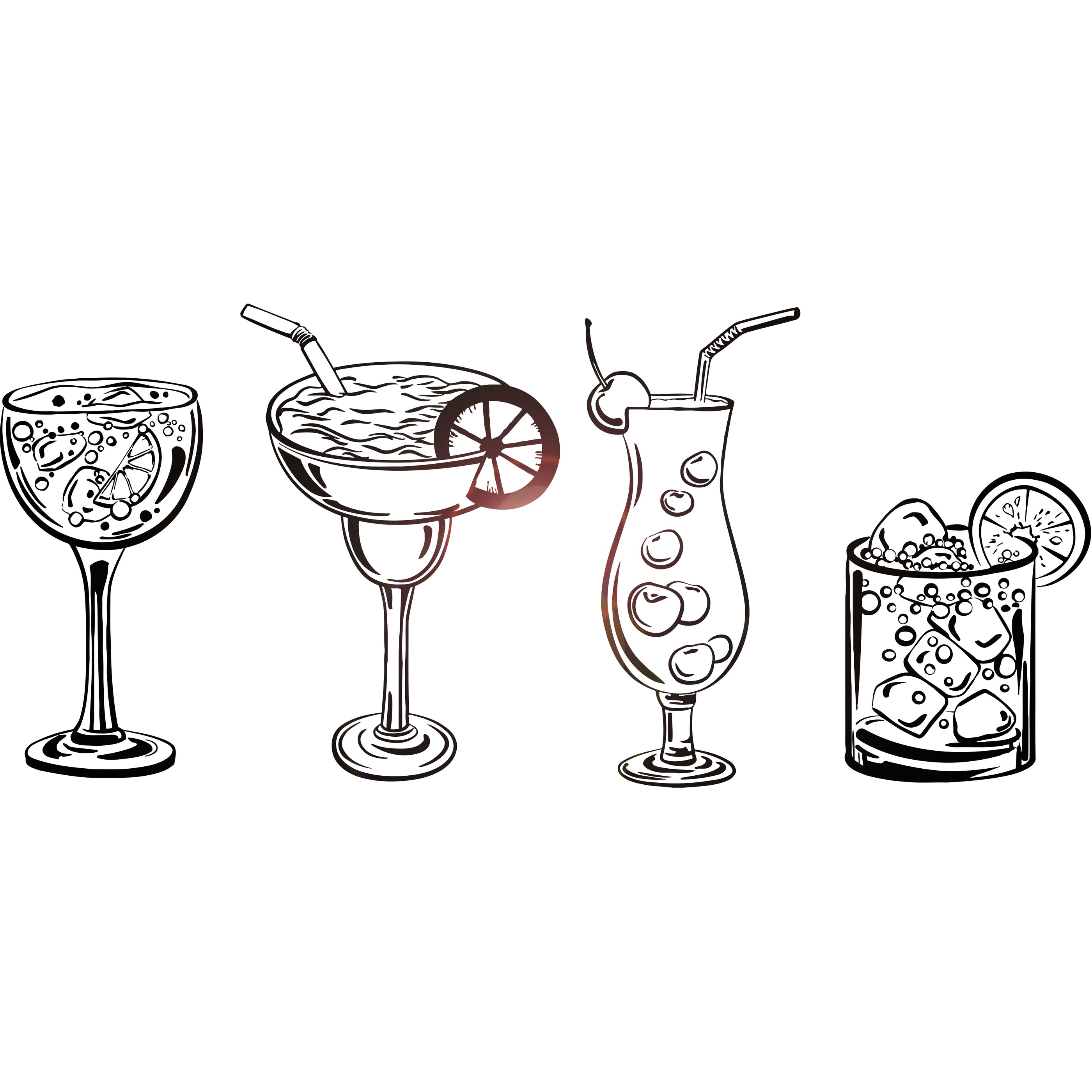 Vinyl Wall Decal Nightclub Cocktail Party Alcohol Booze Stickers Uniqu ...