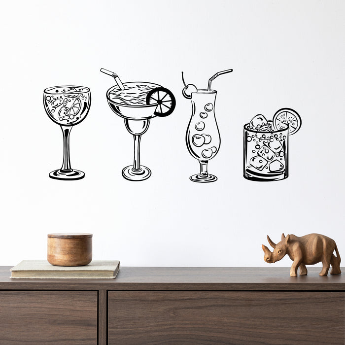 Vinyl Wall Decal Nightclub Cocktail Party Alcohol Booze Stickers Unique Gift (962ig)