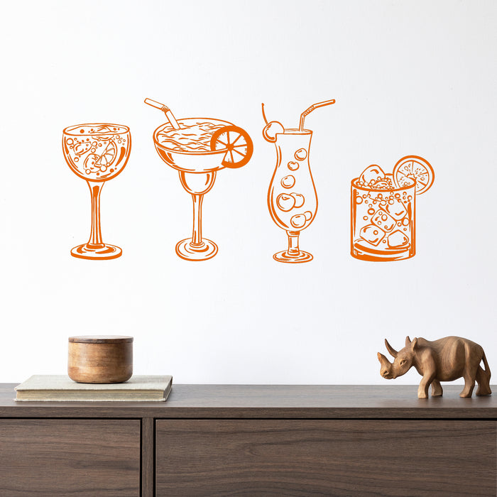 Vinyl Wall Decal Nightclub Cocktail Party Alcohol Booze Stickers Unique Gift (962ig)