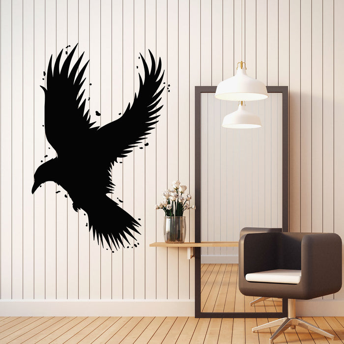 Vinyl Wall Decal Flying Black Bird Eagle Silhouette Wild Life Stickers Mural (g8614)