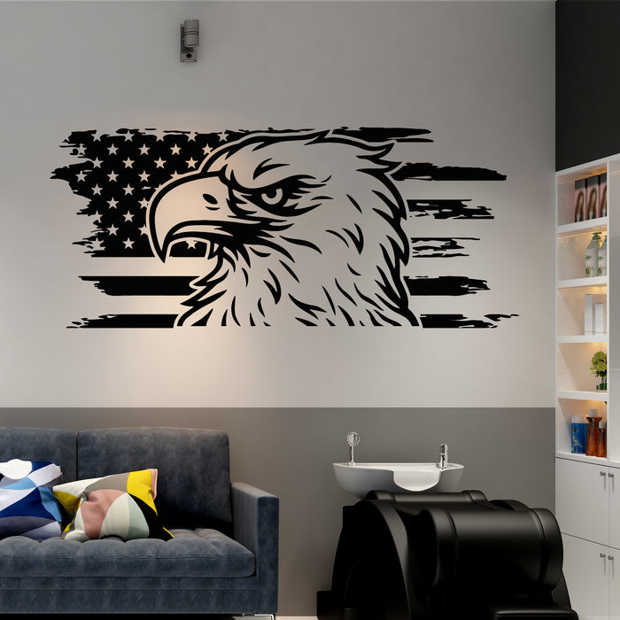 Vinyl Wall Decal Bald Eagle PAtriotic Symbol Bird Head Decor Stickers Mural (g9483)