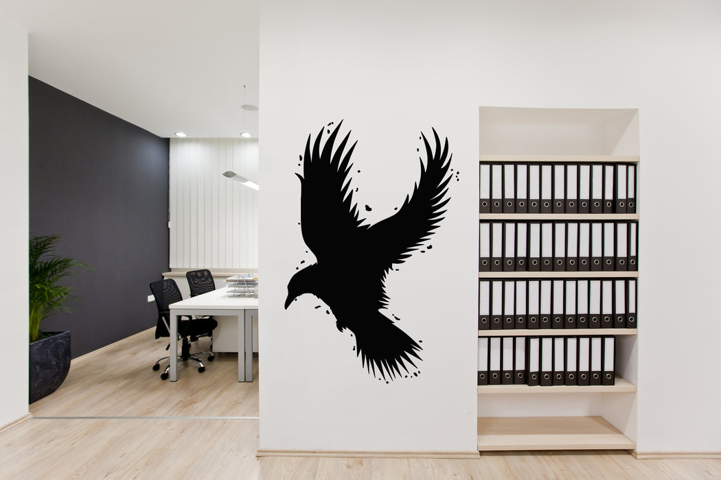 Vinyl Wall Decal Flying Black Bird Eagle Silhouette Wild Life Stickers Mural (g8614)