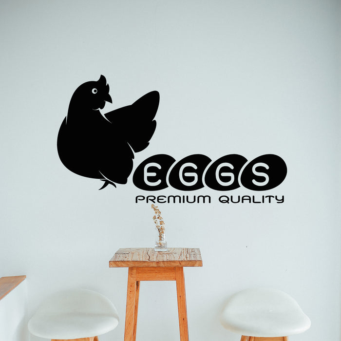 Vinyl Wall Decal Premium Quality Chicken Eggs Organic Products Stickers Mural (g9216)
