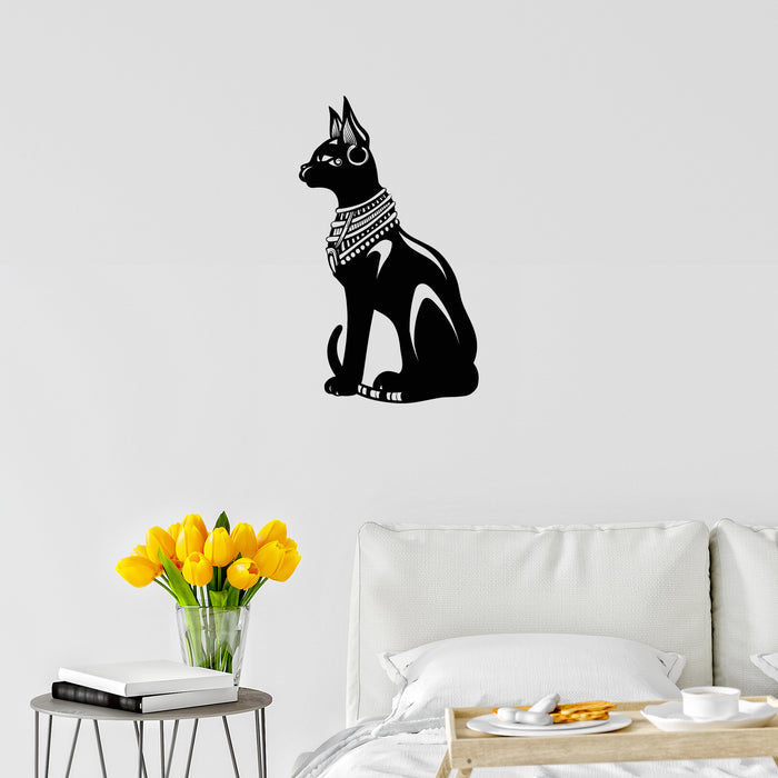 Vinyl Wall Decal Egyptian Cat Bastet Ancient Egypt Stickers Mural Unique Gift (ig4622)