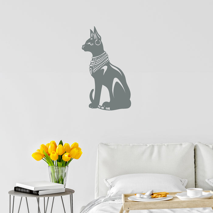 Vinyl Wall Decal Egyptian Cat Bastet Ancient Egypt Stickers Mural Unique Gift (ig4622)