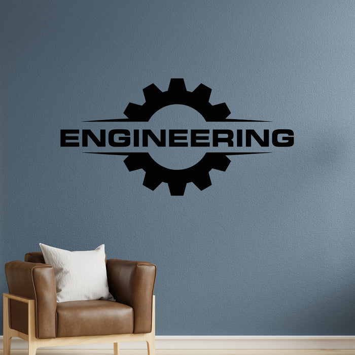 Vinyl Wall Decal Training Center Gear Logo Designs Engineering Stickers Mural (g9968)