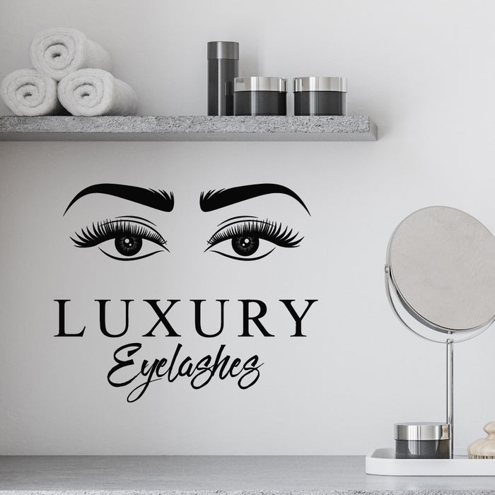 Vinyl Wall Decal Luxury Eyelashes Lash Logo Maker Beauty Salon Stickers Mural (g9199)