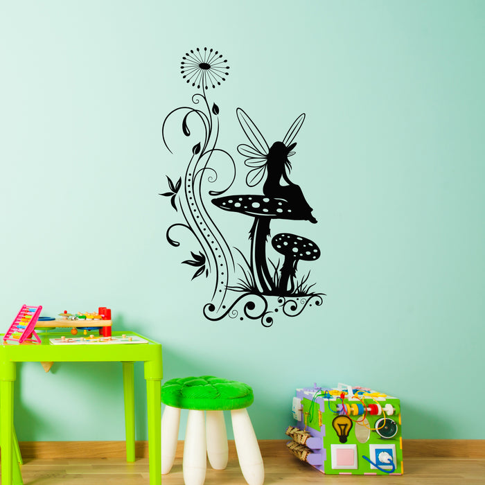 Vinyl Wall Decal Mushroom Fairy Tale Nursery Fantasy Stickers Unique Gift (794ig)