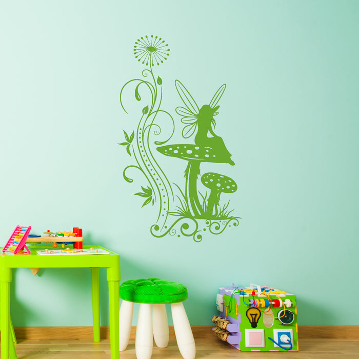 Vinyl Wall Decal Mushroom Fairy Tale Nursery Fantasy Stickers Unique Gift (794ig)