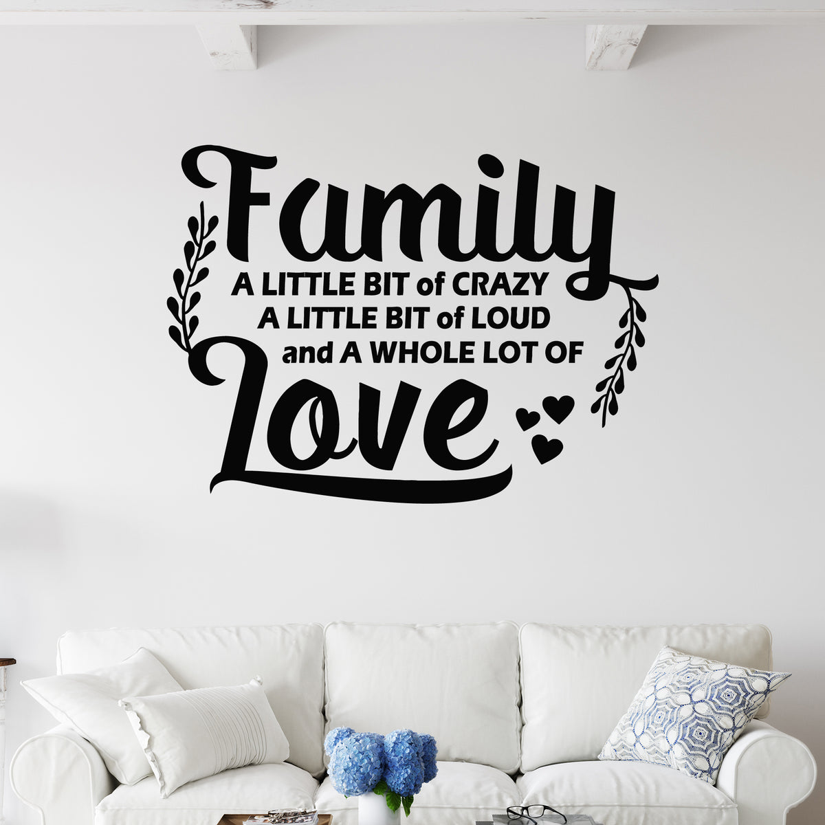 Vinyl Wall Decal Family Love Living Room Words House Quote Stickers Mu ...