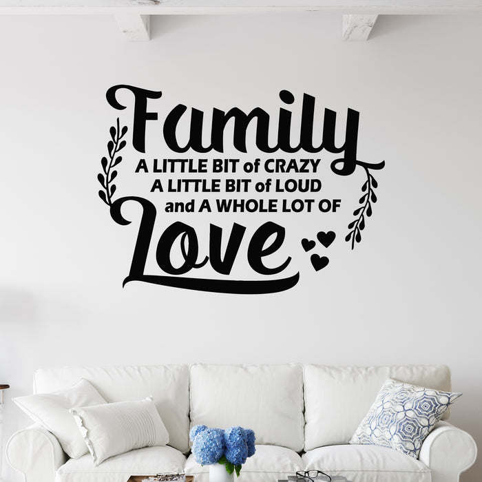 Vinyl Wall Decal Family Love Living Room Words House Quote Stickers Mural (g8857)