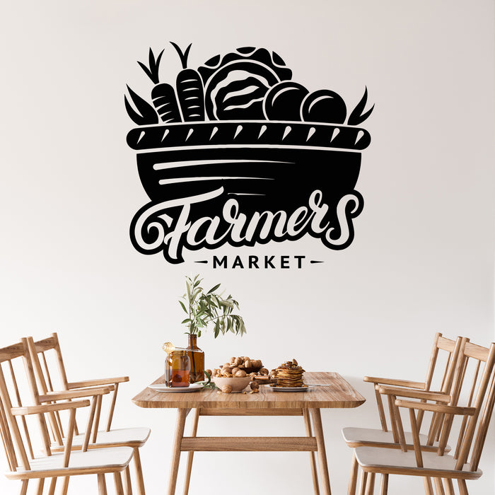 Vinyl Wall Decal Farmers Market Farmland Products Vegetables Stickers Mural (g9524)