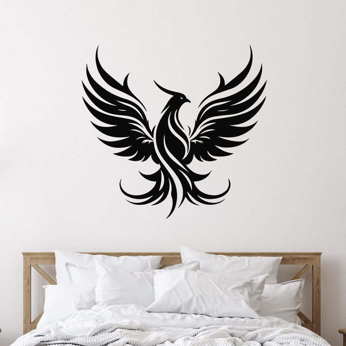 Vinyl Wall Decal Phoenix With Spread Wings Symbol Of Renaissance Stickers Mural (g9633)