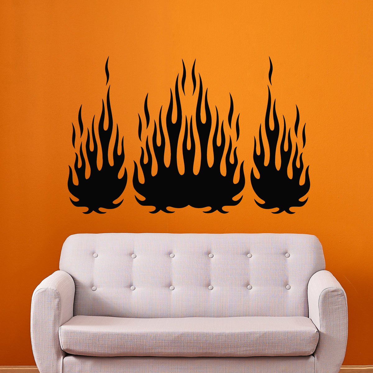 Vinyl Wall Decal Tribal Arts Flame Of Fire Burns Silhouette Stickers M