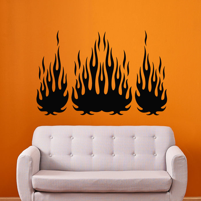 Vinyl Wall Decal Tribal Arts Flame Of Fire Burns Silhouette Stickers Mural (g9883)