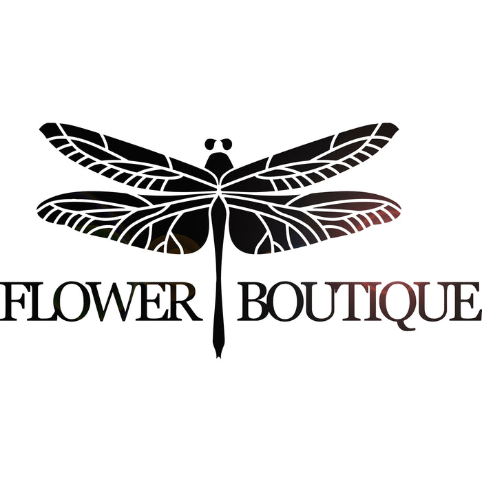 Vinyl Wall Decal Flower Boutique Logo Dragonfly Decor Stickers Unique Gift (ig4777)