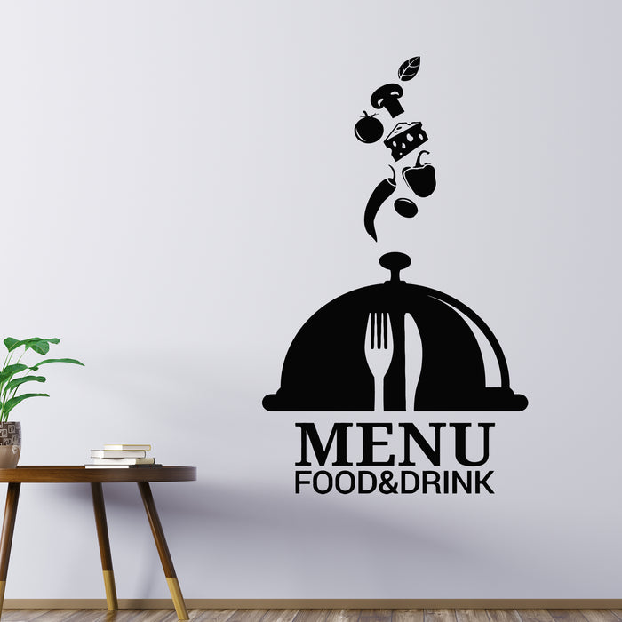 Vinyl Wall Decal Menu  Restaurant Logo Food And Drink Service Stickers Mural (g9731)