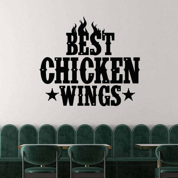 Vinyl Wall Decal Hot Chicken Wings Signs Best Food Cafe Decor Stickers Mural (g9737)