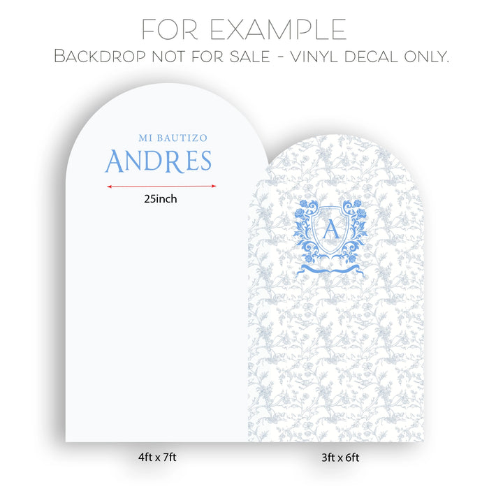 Mi Bautizo” Custom Vinyl Decal – Personalized Name & Crest for Baptism Backdrop Decoration w141