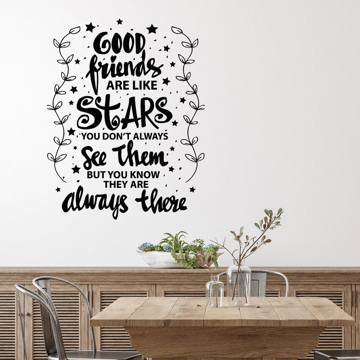 Vinyl Wall Decal Friendship Quotes Good Friends Words Lettering Stickers Mural (g8785)