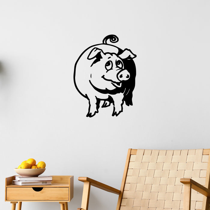 Vinyl Decal Cute Pig Piggy Animal Farm Kids Room Wall Stickers Mural Unique Gift (ig121)