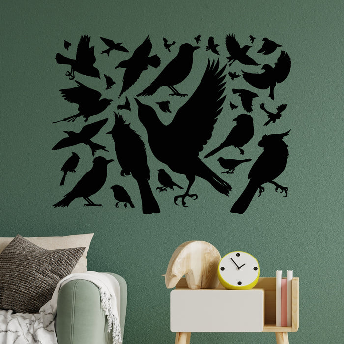 Vinyl Wall Decal Flying Birds Collection Living Room Kids Decor Stickers Mural (g9062)