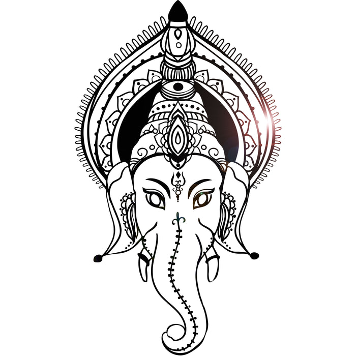 Vinyl Wall Decal Ganesha Head Indian God Elephant Stickers Unique Gift (ig4469)