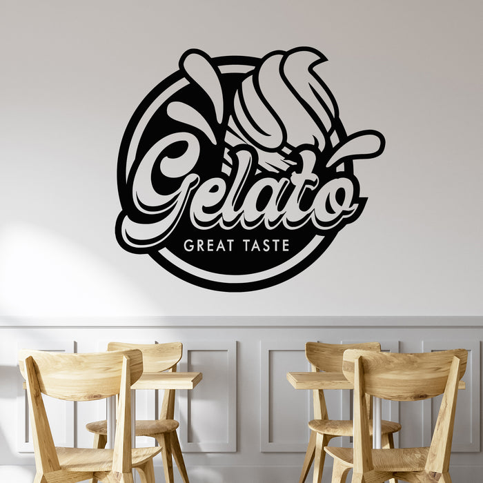 Vinyl Wall Decal Ice Cream Gelato Great Tasty Food Cafe Interior Stickers Mural (g9691)