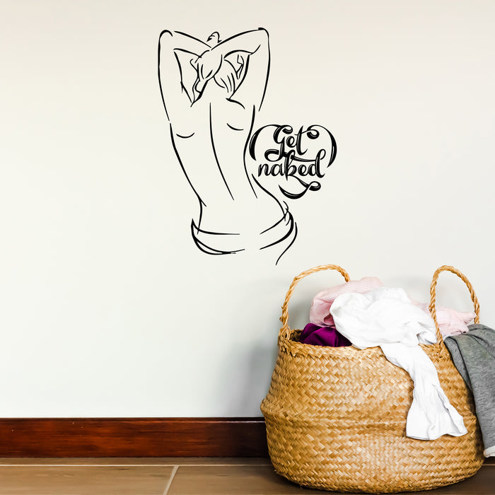 Vinyl Wall Decal Get Naked Woman Bathroom Bedroom Decor Stickers Unique Gift (ig4637)