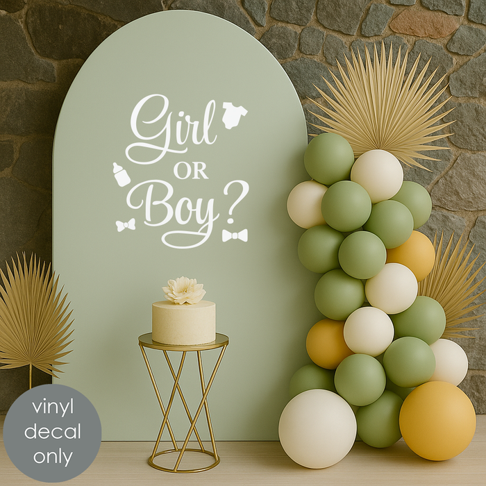 gender reveal party backdrop decal