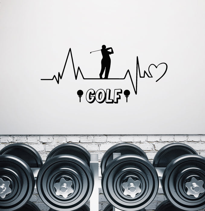 Vinyl Wall Decal Golf Club Heartbeat Pulse Golfer Sport Decor Stickers Mural (g8583)