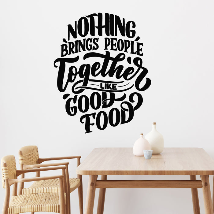 Vinyl Wall Decal Hand Drawn Poster Kitchen Inspiring Quote Good Food Stickers Mural (g9983)