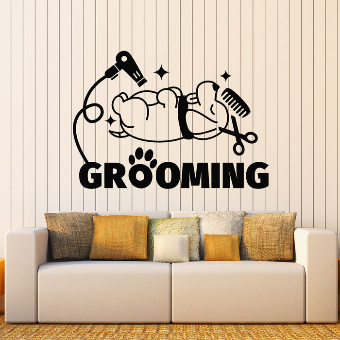 Vinyl Wall Decal Pet Grooming Logo Dog Bath Clean Nursery Decor Stickers Mural (g8713)
