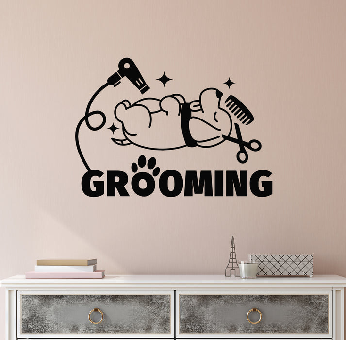 Vinyl Wall Decal Pet Grooming Logo Dog Bath Clean Nursery Decor Stickers Mural (g8713)